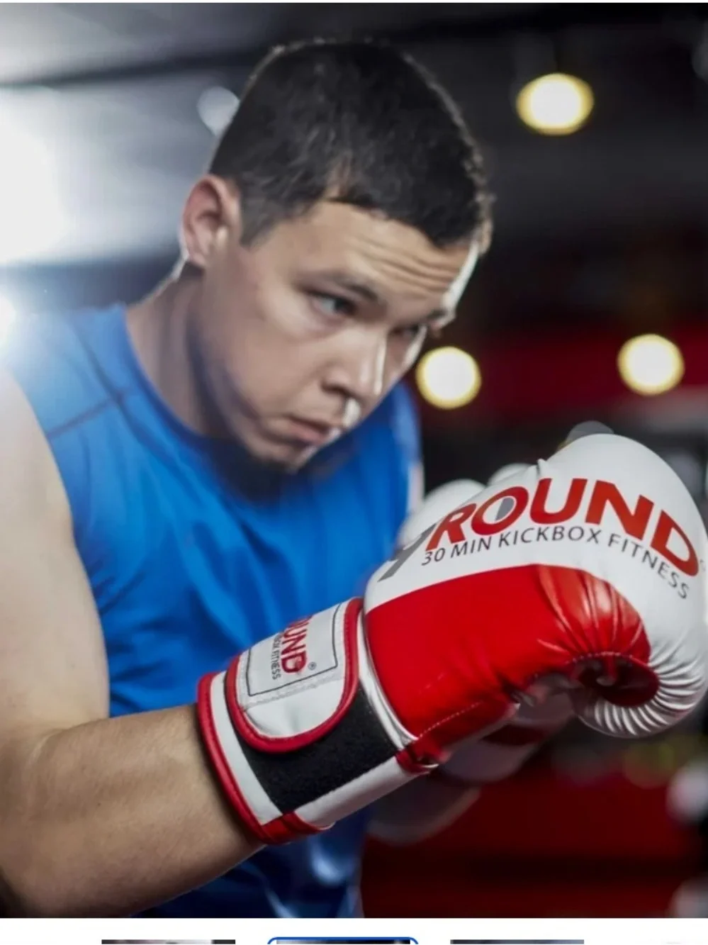 9Round White Red Boxing Gloves